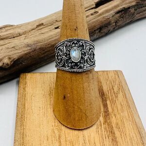 Bali Moonstone Sterling Silver Ring